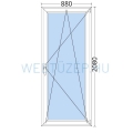 90x120cm, bukó-nyíló, jobbos, kétrétegű üvegezésű, fehér Active műanyag ablak