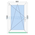 90x150cm, bukó-nyíló, balos, kétrétegű üvegezésű, fehér Active műanyag ablak