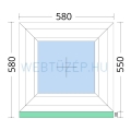 60x60cm, fix, kétrétegű üvegezésű, fehér Active műanyag ablak