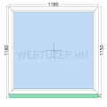 120x120cm, fix, kétrétegű üvegezésű, fehér Active műanyag ablak