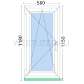 60x120cm, bukó-nyíló, balos, háromrétegű üvegezésű, fehér Active Plus Therm műanyag ablak